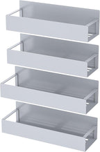 HuggieGems 4 Pack Magnetic Spice Storage Rack Organizer for Refrigerator and Oven, Gray Fridge Organizers and Storage