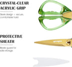 8.0inch Kitchen Shears, Sharp Stainless Steel Meat & Poultry Scissors, Transparent Blue Acrylic Handle, All Purpose Utility Cooking Scissors for Kitchen/BBQ/Home/Office