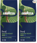 Lavazza Decaf Ground Coffee, Medium Roast, 100% Arabica, 12 oz Bag (Pack of 2)