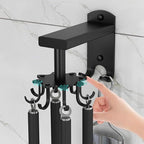 Cabilock Rotatable 8-Claw Wall Mounted Hanger Kitchen Utensil Hook Black Space Aluminum 360-degree Swivel Organizer for Cup and Sundries Storage