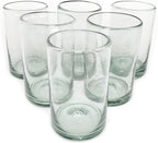 Clear 14 oz Drinking Glasses (Set of 6) - Hand Blown Mexican Glassware Recycled Glass Drinking Glasses for Water, Juice, Margarita, Cocktails & Whiskey, Lead-Free Toxin Free