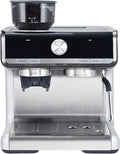 GarveeHome Espresso Machine With Grinder, 20 Bar Semi-Automatic Espresso Coffee Maker With Milk Frother Steamer Wand Cappuccino Latte Macchiato, 95 oz Water Tank, Pid Temperature Control-Silver