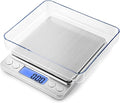 Kitchen Scale, LZPGITGD Digital Food Scale Weight Grams and OZ for Cooking Baking, Coffee, Loss Dieting, Jewelry and Meal Prep, 2 Trays, LCD, Auto Off, Tare Function, Stainless Steel(500g/0.01g)