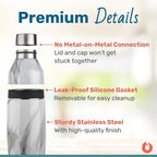 SNOWFOX Premium Vacuum Insulated Stainless Steel Cocktail Shaker, Home Bar Accessories, Elegant Drink Mixer, Leak, Proof Lid With Jigger & Built, In Strainer, Shimmer Gold, 22oz.