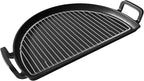 SafBbcue Cast Iron Half Moon Griddle Pan for Weber 22" Kettle Charcoal Grill Parts, Half Moon Cooking Grate for Slow n Sear, VEVOR, Kamado, Big Green Egg 22" Charcoal Kettle Grill Accessories