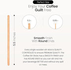 Coffee Stirrers Disposable Wooden Coffee Stir Sticks - Round-End Birchwood 5.5 Inches Large Wooden Stir Sticks - Pack of 2000 Wood Stir Sticks