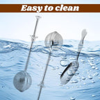 2pcs Tea Infuser with Spoon, Stainless Steel Fine Mesh Ball Filter with Handle and Spoon Loose Leaf Tea Infuser (Sliver)