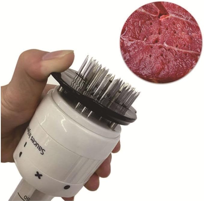 2-in-1 Meat Tenderizer & Marinade Injector with Stainless Needles， Kitchen Tool for Injecting Marinades & Tenderizing Meats, Ideal for BBQ, Smoking, and Cooking Beef, Turkey, Pork, and Poultry