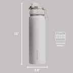 Vesmoon Vessence 24 Oz Stainless Steel Tea Infuser Bottle for Loose Leaf Tea, Water, Herbs, Fruits - Triple Layered Insulated, Leak Proof Bottle with Lid and Clip Handle - 24 Hours Hot/Cold