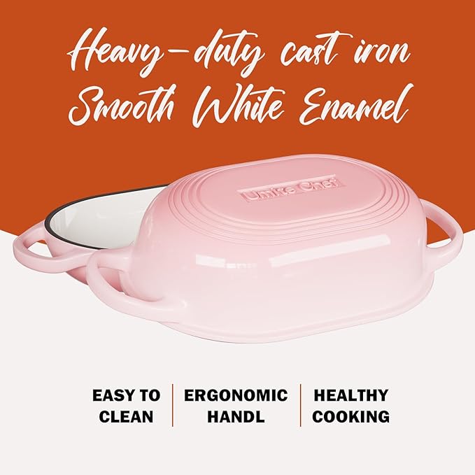 Enameled Cast Iron Sourdough Bread Oven, Dutch Oven for Bread Baking, - incl. Sourdough Bread-Baking Supplies like Banneton Bread-Proofing Basket - 5QT Loaf Cast Iron Bread Pan-Making Kit Pan, Pot, Sour Sough Tools, Lame (Pink)