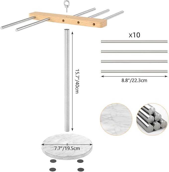 Pasta Drying Rack, Large Noodle Drying Rack with Stable Marble base, Easy to Use and Transfer for Drying Pasta and Cooking.