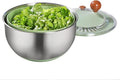 Stainless Steel Salad Spinner, Medium-sized Lettuce Veggie Fruit Spinner and Strainer, Multipurpose Vegetable Washer Dryer with Lid, Dishwasher Safe,160 oz