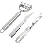 3-in-1 Vegetable Peeler - Ultra Sharp Slicer, Grater & Peeler with Ergonomic Design Grip for Effortless Peeling, Slicing and Grating for Fruit, Potatoes, Carrots, Apples