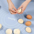 Silicone Pastry Mat 32"*24" Extra Thick Non Stick Baking Mat Food Grade Silicone Dough Rolling Mat with Edge Heightening Large Blue