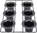 6 Cup Popover Pan, Non Stick Carbon Steel Bakeware for Baking Popovers Muffins, with Wire Rack for Even Baking and Easy Cleanup