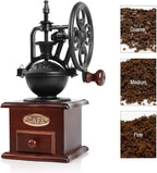 Manual Coffee Grinder,IMAVO Vintage Style 【Great Gift】 Wooden Coffee Grinder Roller Grain Mill Hand Crank Coffee Grinders - Classic