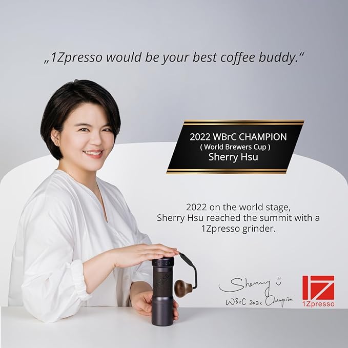 1Zpresso K-Ultra Manual Coffee Grinder Iron Gray with Carrying Case, Assembly Consistency Grind Stainless Steel Conical Burr, Foldable Handle, Numerical External Adjustable Setting, All-Round Grinder