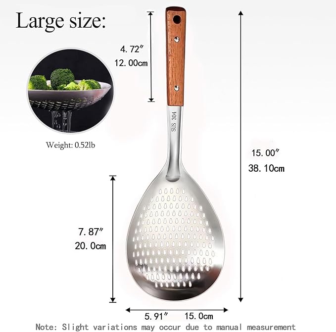 Stainless Steel Colander Strainer Pasta Food Noodle Grease Drain Fine Mesh Metal Kitchen Universal Clip on Spider Handle