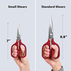 Misen Heavy Duty Kitchen Shears - Stainless Steel, Versatile and Easy Clean Scissors for Meat, Herbs and Veggies - Ambidextrous Comfort Handle - Professional Grade - Red