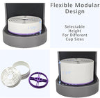 Elevate Anti-Splash Cup Riser Accessory for most Keurig K-cup, Cuisinart Single Serve, and other Coffee Makers, Adjustable for Cup Size and Drip Tray Type (White with Lilac Base)