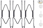 3 Pack Plate Hangers for The Wall, Suitable for 4-5 inch Art Plate, Stainless Steel Invisible Heavy Duty Wire Plate Holder with Wall Hooks, Plate Hangers for Displaying Plates, Platter, Dish, Black
