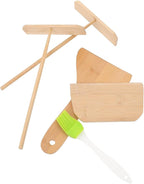 Crepe Spreader and Pancake Spatula Set, Kitchen Gadget Kit with Wear-resistant Tools for Cooking Crepes and Pancakes, Convenient 5pcs Kitchen Utensils for Home Use Random Color