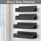 HuggieGems 4 Pack Magnetic Spice Rack Organizer for Refrigerator and Oven, Black Fridge Organizers and Storage for Kitchen