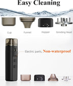 Electric Spice Grinder,Automatic Small Portable Herbal Machine & Spice Mill,USB Rechargeable Grinding (Black)