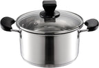 ZENFUN 1.8 Quart Stainless Steel Steamer Pot with Basket, Stock Pot with Glass Lid, Mini Steaming Pot Cookware with Handle, Metal Cooking Steamer for Vegetable, Stews, Pasta, Sauce, Individual-use