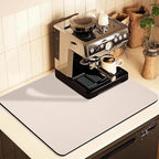 Coffee Mat for Countertops ,Coffee Bar Accessories Fit Under Coffee Maker Espresso Machine, Absorbent Hide Stain Rubber Mat for Countertop ,Dish Drying Mat for Kitchen Counter(Beige,16"x24")