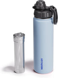 Vesmoon Vessence 24 Oz Stainless Steel Tea Infuser Bottle for Loose Leaf Tea, Water, Herbs, Fruits - Triple Layered Insulated, Leak Proof Bottle with Lid and Clip Handle - 24 Hours Hot/Cold