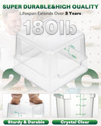 4QT NSF Food Storage Containers: 2 PCS [Food Grade][Hot&Cold Resistant] Commercial Clear Square Food Storage Containers with Scales Handles for Home Restaurant Kitchen Proof Dough(BPA FREE-GREEN)