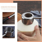 FOMIYES Coconuts Opener Set 2pcs Stainless Steel Coconut Shell Opening Tool with Mallet Hammer Kitchen Gadget for Home Cooking and Outdoor Use