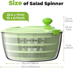 Salad Spinner Lettuce Spinner 4.4 QT Fruit and Vegetable Washer with Bowl and Mesh Basket for Washing, Spinning, and Draining