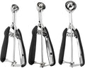 Small Cookie Scoop Set - 3 PCS Include 1 tsp / 2 tsp / 3 tsp Cookie Dough Scoop, Cookies Scoops for Baking, Made of 18/8 Stainless Steel, Good Soft Grips, Quick Trigger Release