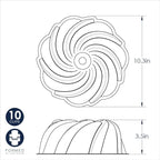 Nordic Ware Formed Swirl Bundt, 10 Cup, Twilight Blue
