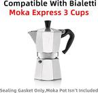 [UPGRADED] Sealing Gasket for Bialetti Moka Express 3 Cups Iconic Stovetop Espresso Maker - 6 PCS Replacement Food Grade Silicone Seal Ring for Aluminum Stovetop Coffee Maker Pots