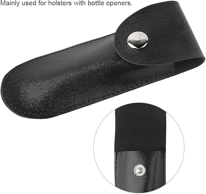 2Pcs Bottle Opener Leather Case, PU Professional Wine Opener Leather Bag Bartender Essentials Wine Tool for Bar Restaurant Home