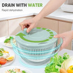 Salad Spinner with Slicer, Multifunctional Vegetable Spinner and Chopper, Large Capacity Salad Preparation Tool, Multi-blade Efficient Vegetable Washer for Home Kitchen (Green)