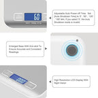 Digital Shipping Scale,Stainless Steel Panel, Accurate 5kg/1g Portable Postal Scale for Packages, Small Business,Kitchen, Food, Handmade, Liquids, and Boutique (Silver)