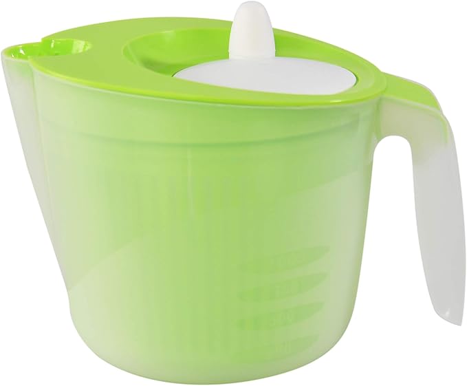 Home-X Salad Spinner with Pouring Spout – Lettuce Spinner and Vegetable Washer with Removable Strainer Basket – BPA-Free Salad Strainer for Drying Fresh Greens, Spinach, and Veggies