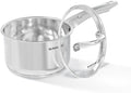 SUNHOUSE – 2 Quarts Stainless Steel Sauce Pan with Lid - PFOA-Free, Stainless Steel Sauce Pan, Advanced Impact Bonding Induction Base, Stay-Cool Handle, Compatible with All Cooktops