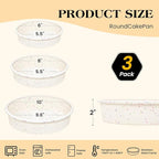 SJ 6, 8, 10 Inch Silicone Round Cake Pan with Metal Reinforced Frame Set of 3, Nonstick Silicone Cake Mold for Baking Suitable for Making Layers, Cheese & Chocolate Cakes