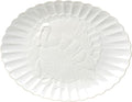 Lenox Serveware, Lenox French Perle Carved Turkey Platter, Scalloped, Oval, 18-Inch, Stoneware, Dishwasher Safe, Turkey Platter for Thanksgiving, Winter Hosting, Christmas Serving (White, 1 Piece)