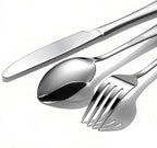 60-Piece Silverware Set for 20 - Stainless Steel Flatware Cutlery Set, Mirror Polished Flatware Set Include Forks Spoons Knives for Home Wedding Restaurant, Dishwasher Safe, Silver, 60 PCS