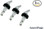 Measured Pourer - Liquor Bottle Pourers - Collared -(3pk) Made 100% In The USA. Bar Spouts That Don't Leak - No Cracks, Just A Perfect Cocktail Pour Everytime. Great for Wine Too! (1.25oz)