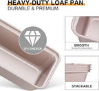 HONGBAKE Mini Loaf Pans for Baking, Nonstick Small Bread Pans of 3, 6 x 3.2 x 2 In Tiny Carbon Steel Small Baking Pans - Rose Gold