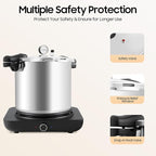 22L/23 Quart Thickened Explosion-proof Pressure Cooker, W/Gauge & Release Valve, Aluminum Alloy Cookware, Serving Up To 30 People, For Large Families Or Gatherings Silver