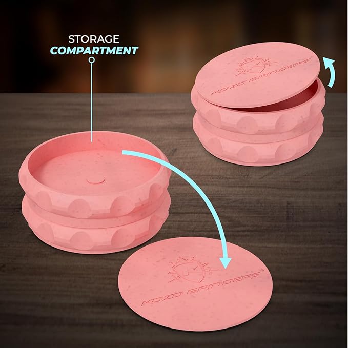 Kozo 2.5" Spice Grinder 2-Piece, Strong Grip By Kozo. (Pink)