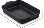 Zakarian x Dash Nonstick Cast Iron Baker - Oven-Safe Baking Pan for Pasta, Casseroles, Crumbles, and More - Easy-Release, Rust-Resistant, and Even Heat Distribution - Black, 9-Inch x 13-Inch
